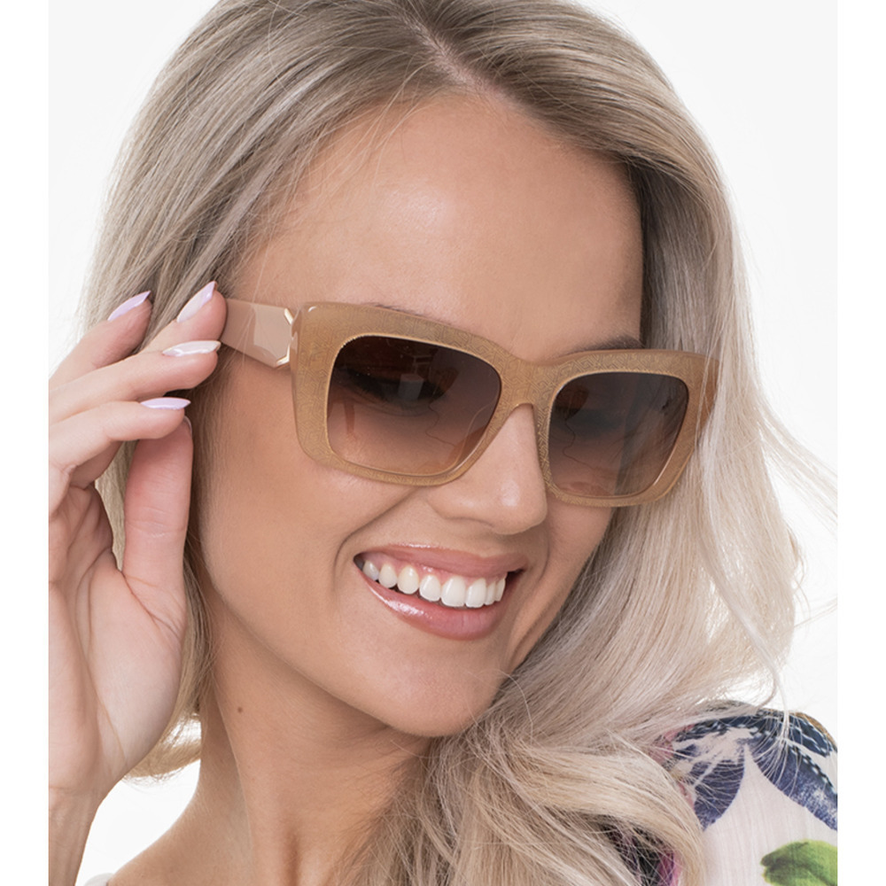 NWT GUESS GU7890 57F shiny beige Sunglasses
